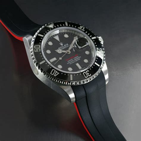 rolex seadweller rubber strap|rolex deepsea strap size.